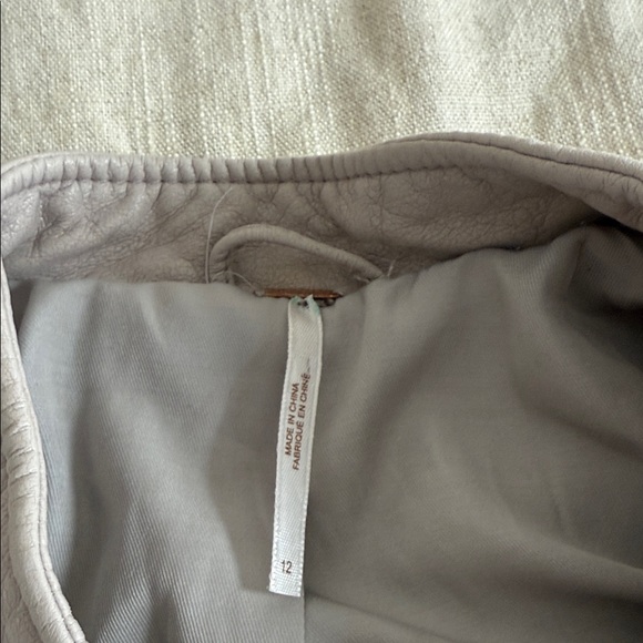 Free People Women's Soft Gray Vegan Leather Jacket - Picture 2 of 5